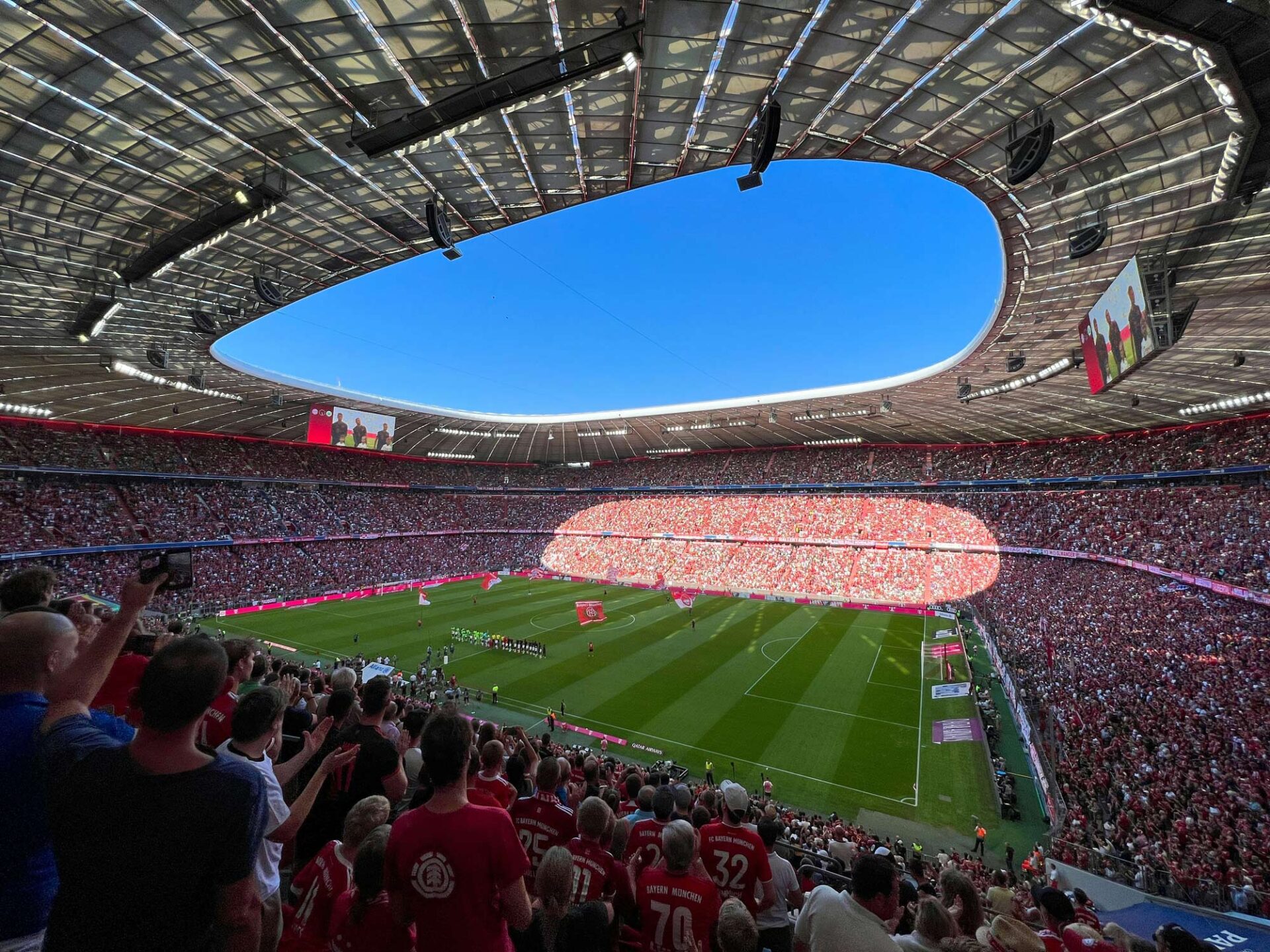 Packed crowd inside the Allianz Arena before a Bayern Munich match in Munich